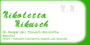nikoletta mikusch business card